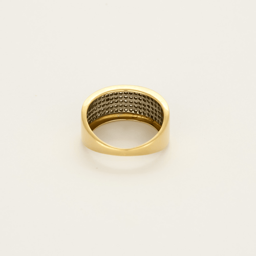 Armbandring in geelgoud en grijs goud, diamanten