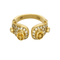Offener Ring aus Gelbgold mit gelben Saphiren und Diamanten