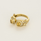 Offener Ring aus Gelbgold mit gelben Saphiren und Diamanten