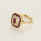 Yellow gold ring, ruby and diamonds