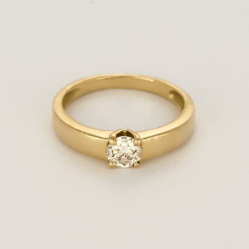 Ring Solitär aus Gelbgold, Diamant ca. 0,45 Karat.