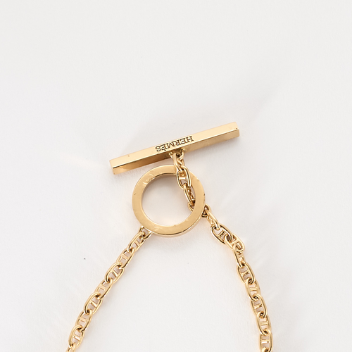 HERMES - Chaîne d'ancre Contour - Ruusukultainen ja timanttinen rannekoru. XS.