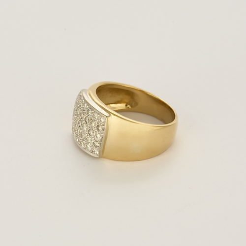 Importante pulsera rígida de oro amarillo, oro blanco y diamantes