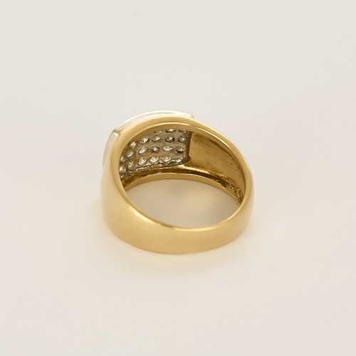Importante pulsera rígida de oro amarillo, oro blanco y diamantes