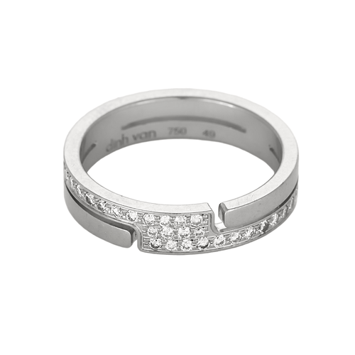 Dinh Van- Seventies - PM- Harmaasta kullasta valmistettu sormus ja timantteja