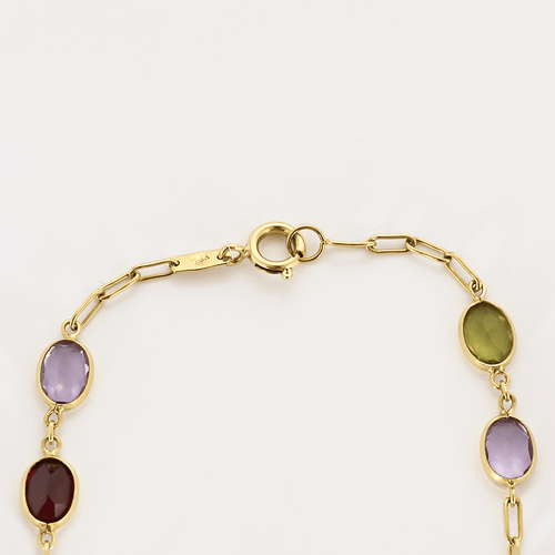 Collier Long collier en or jaune et pierres fines de couleurs 58 Facettes DV0718-2