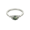 Ring Solitaire in white gold, green sapphire and diamonds