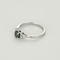 Ring Solitaire in white gold, green sapphire and diamonds