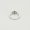 Ring Solitaire in white gold, green sapphire and diamonds