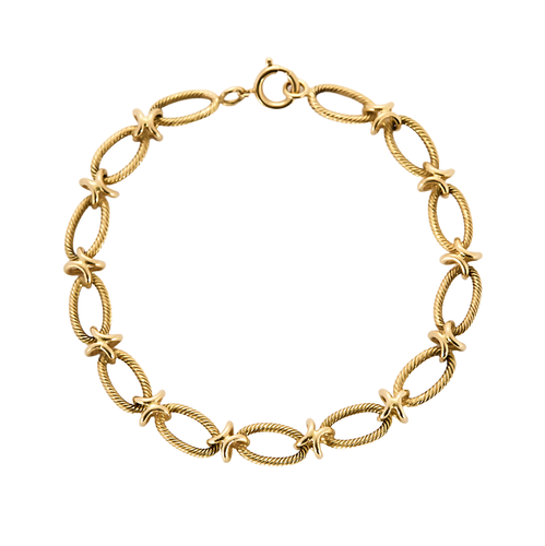 Elegant armbånd i gult gull med Ledd tvunnet design