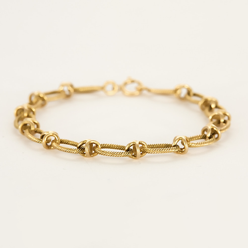 Elegant armbånd i gult gull med Ledd tvunnet design