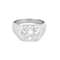 Elegant Signet ring style ring in white gold and diamonds