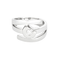 Modernistischer Ring aus Weißgold mit geometrischem Motiv und Diamant