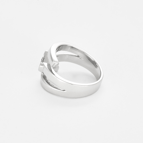 Bague 53,5 Bague moderniste en or blanc à motif géométrique et diamant 58 Facettes DV27446-2-535-5