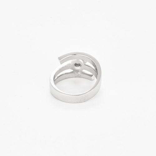 Bague 53,5 Bague moderniste en or blanc à motif géométrique et diamant 58 Facettes DV27446-2-535-5