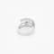Modernistischer Ring aus Weißgold mit geometrischem Motiv und Diamant