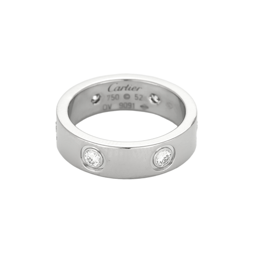 CARTIER - LOVE ring, classic model, 6 diamonds and white gold