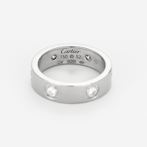 CARTIER - LOVE ring, classic model, 6 diamonds and white gold