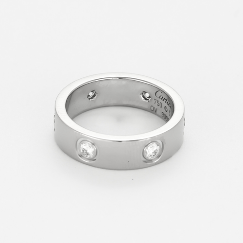 CARTIER - LOVE ring, classic model, 6 diamonds and white gold