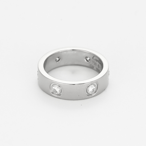 CARTIER - LOVE ring, classic model, 6 diamonds and white gold