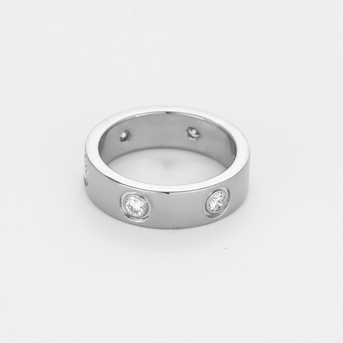 CARTIER - LOVE ring, classic model, 6 diamonds and white gold