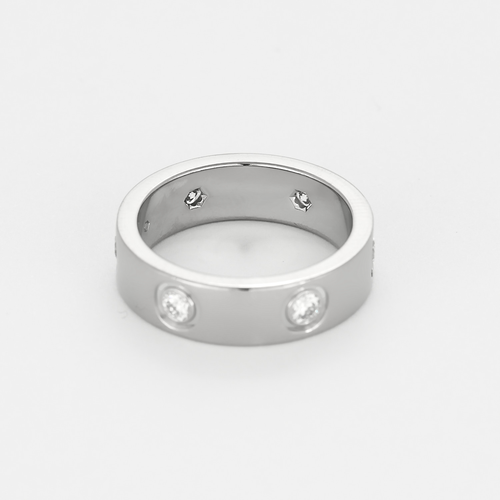 CARTIER - LOVE ring, classic model, 6 diamonds and white gold