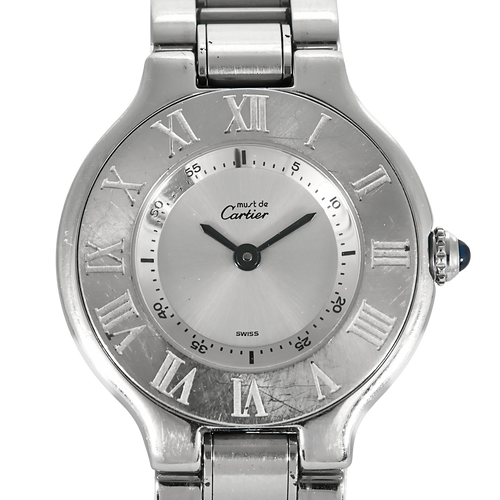 Cartier - Must - Ocelové hodinky s quartzovým strojkem a kulatým pouzdrem