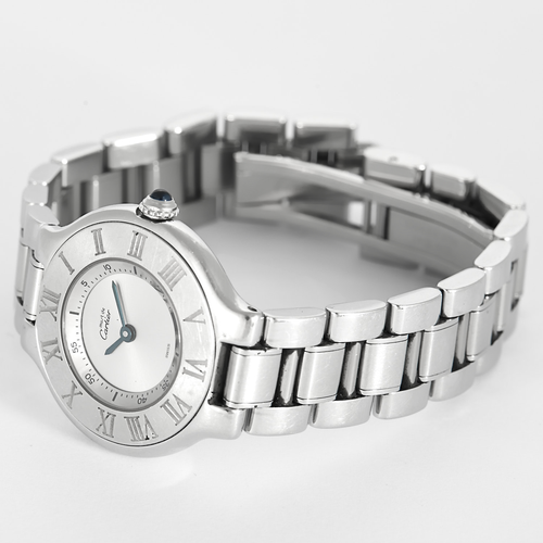 Cartier - Must - Ocelové hodinky s quartzovým strojkem a kulatým pouzdrem