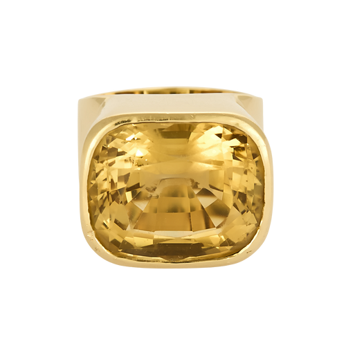Cocktailring aus Gelbgold und Citrin