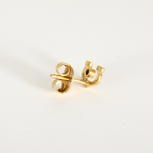 CARTIER- C - Pair of yellow gold and diamond earrings. Vintage.