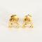 CARTIER- C - Pair of yellow gold and diamond earrings. Vintage.