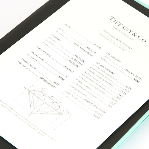 TIffany & Co - Postavka - Prsten Soliter Platinum i dijamant od 0,37 karata