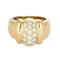 Bague en or jaune, or gris à motif de godrons et diamants