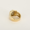 Bague en or jaune, or gris à motif de godrons et diamants