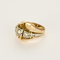 Bague en or rose, or gris, diamants en chute
