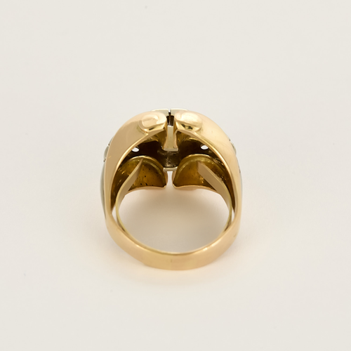 Bague en or rose, or gris, diamants en chute