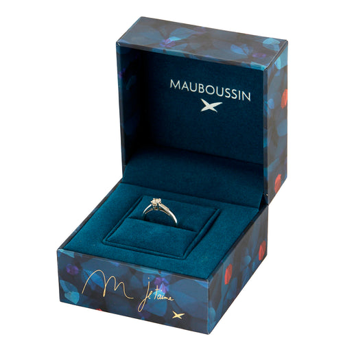 MAUBOUSSIN - "Tu es le sel de ma vie n°3 " - Bague or blanc et diamants
