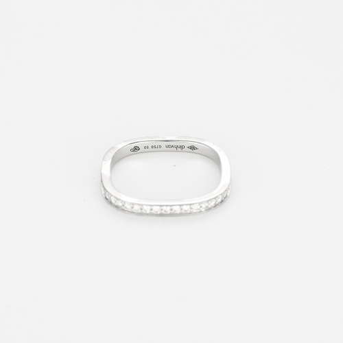 Bague 50 Dinh Van – Alliance carrée or gris et diamants 58 Facettes DV18596-3