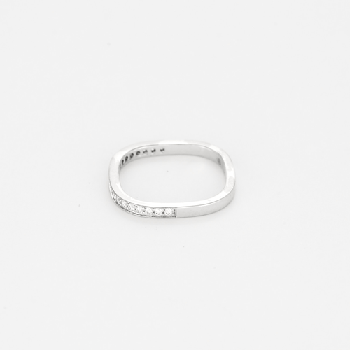 Bague 50 Dinh Van – Alliance carrée or gris et diamants 58 Facettes DV18596-3