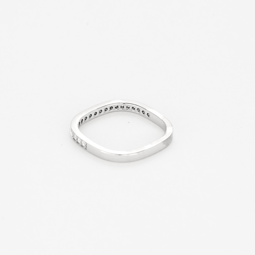 Bague 50 Dinh Van – Alliance carrée or gris et diamants 58 Facettes DV18596-3