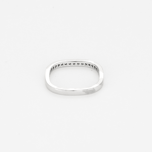 Bague 50 Dinh Van – Alliance carrée or gris et diamants 58 Facettes DV18596-3