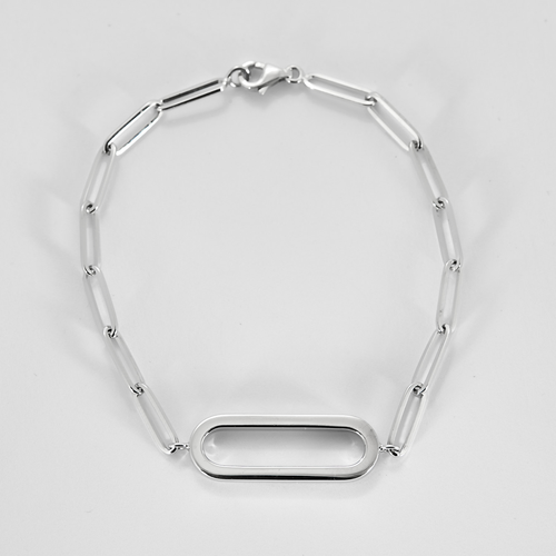 DINH VAN - Maillon - Bracelet en or gris.