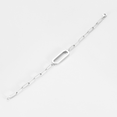 DINH VAN - Maillon - Bracelet en or gris.