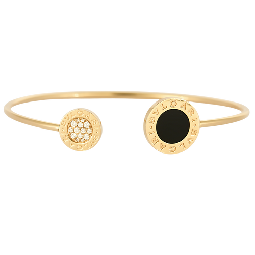 BVLGARI - Bvlgari Bvlgari - 黄金、缟玛瑙和钻石开放式手镯