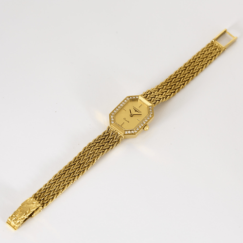 Montre Longines - Montre en or jaune et diamants à boitier octogonal à mouvement quartz 58 Facettes DV27468-6