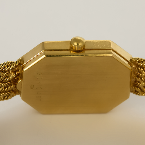 Longines - Yellow gold and diamond watch with octagonal case and quartz movement