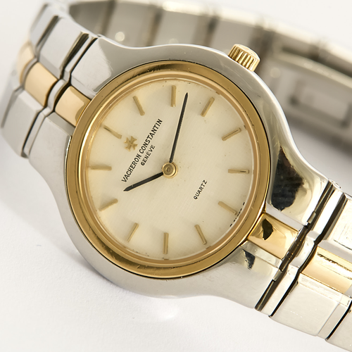 VACHERON CONSTANTIN - Phidias - Zegarek ze stali i pozłacany, z okrągłą kopertą i mechanizmem kwarcowym