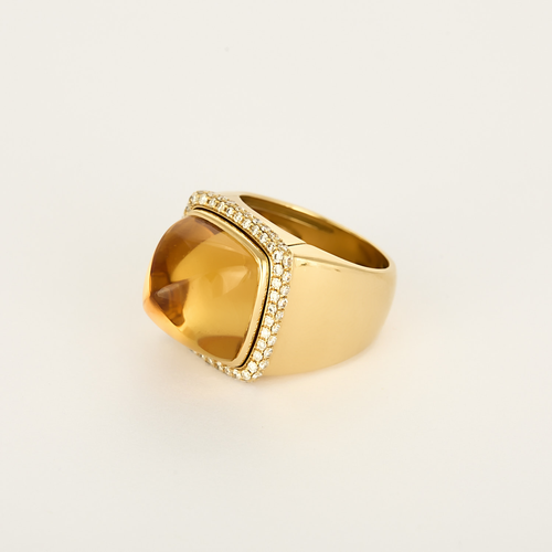 Fred Paris - Pain de Sucre - Middels modell - Ring i gult gull og sitrin