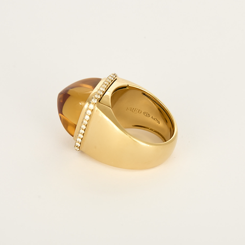 Fred Paris - Pain de Sucre - Middels modell - Ring i gult gull og sitrin