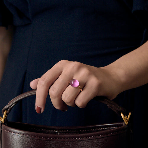 Pomellato – Rouge Passion – Anello in oro rosa 9K e rubino sintetico.